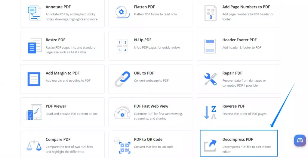 使用 i2DF 線上解壓縮 PDF 文件