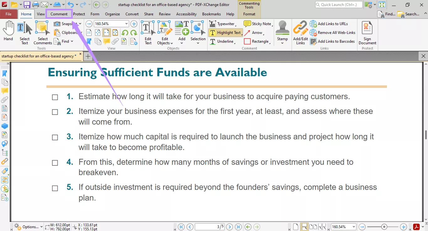 select comment pdf xchange editor