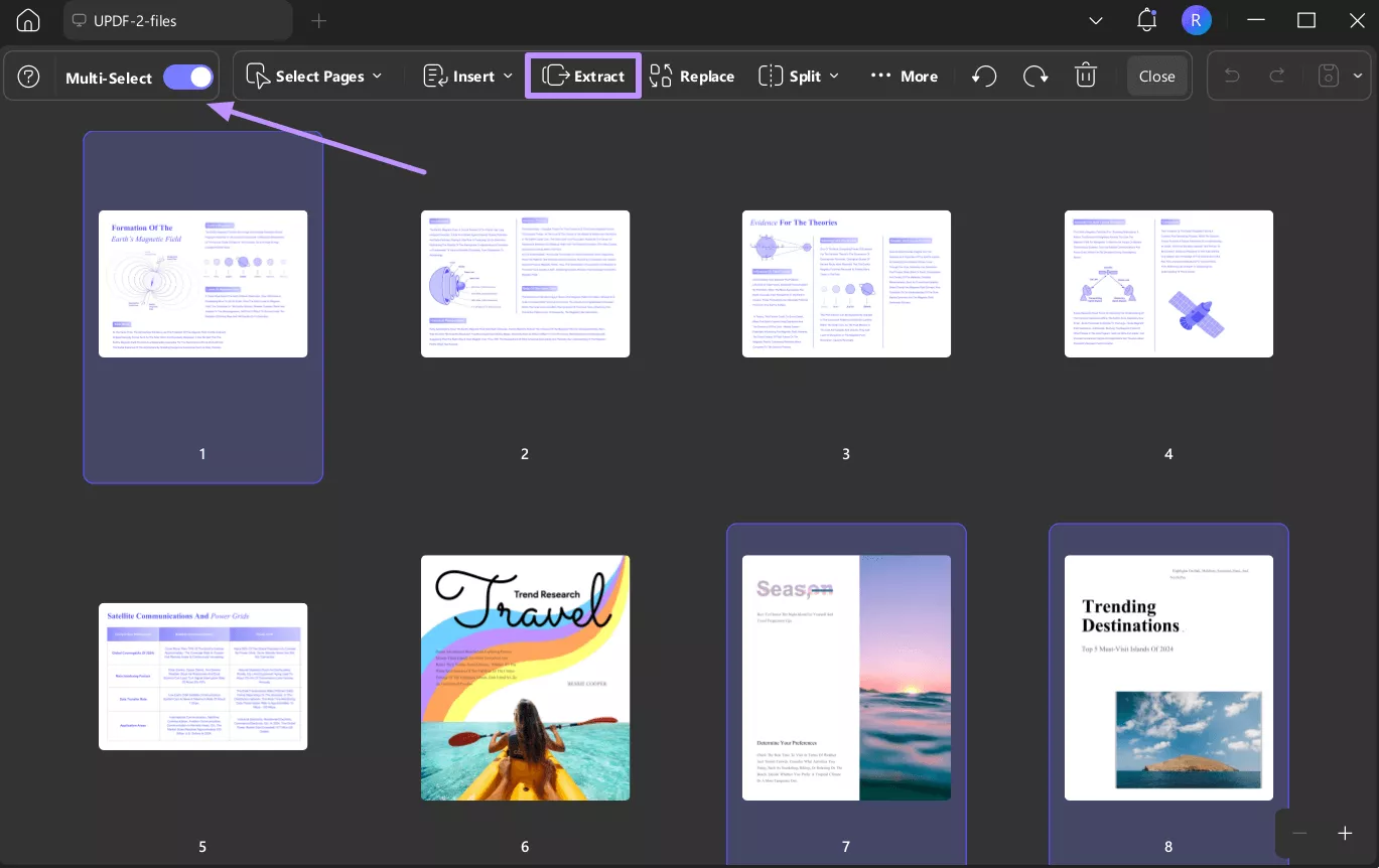 select multiple pages updf windows