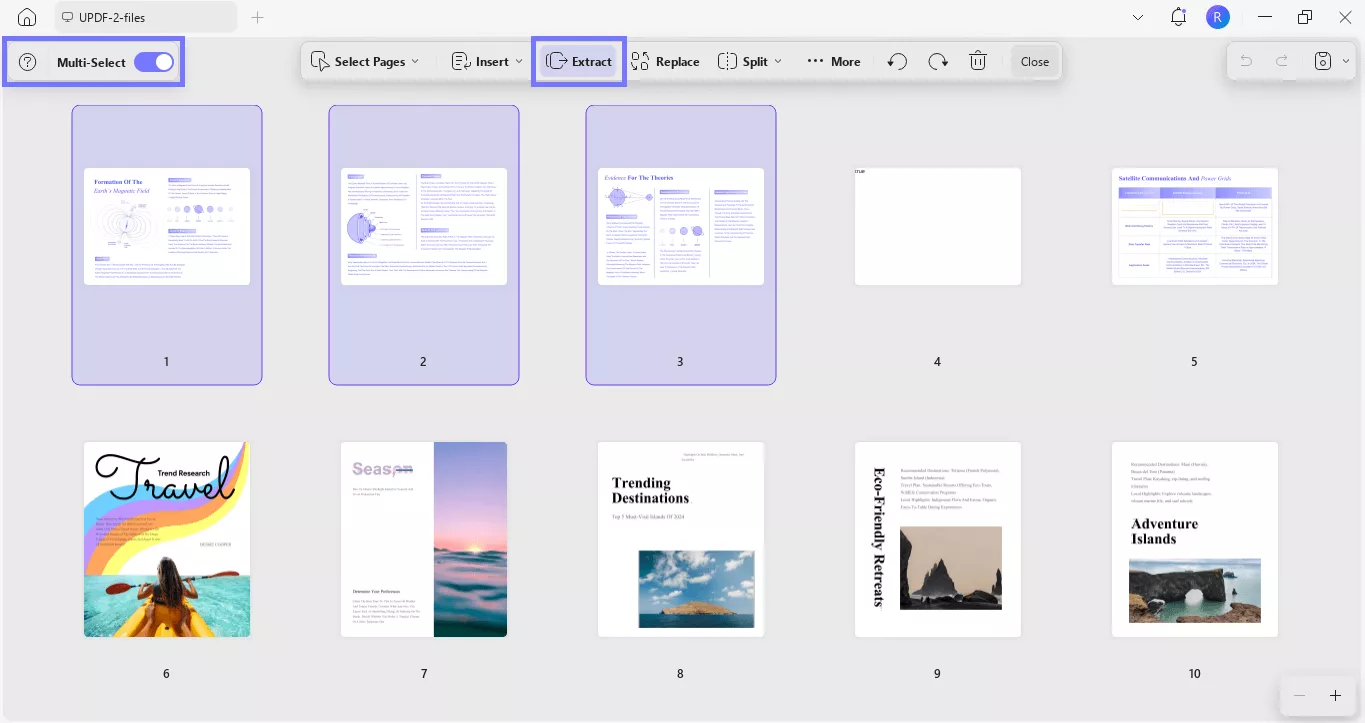 select the pages updf windows