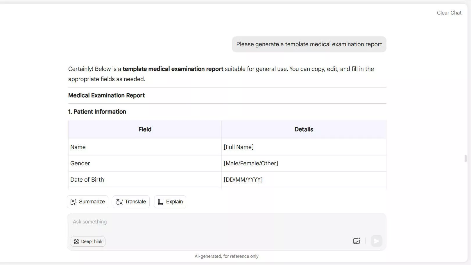 updf ai generate report