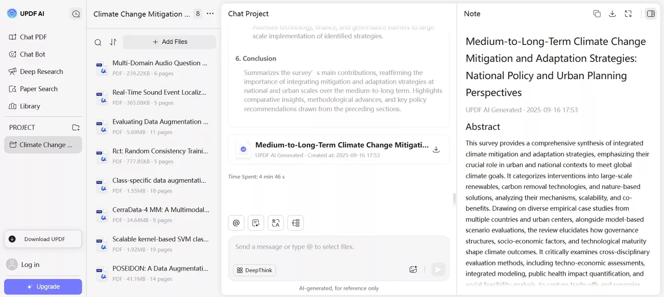UPDF AI generates review