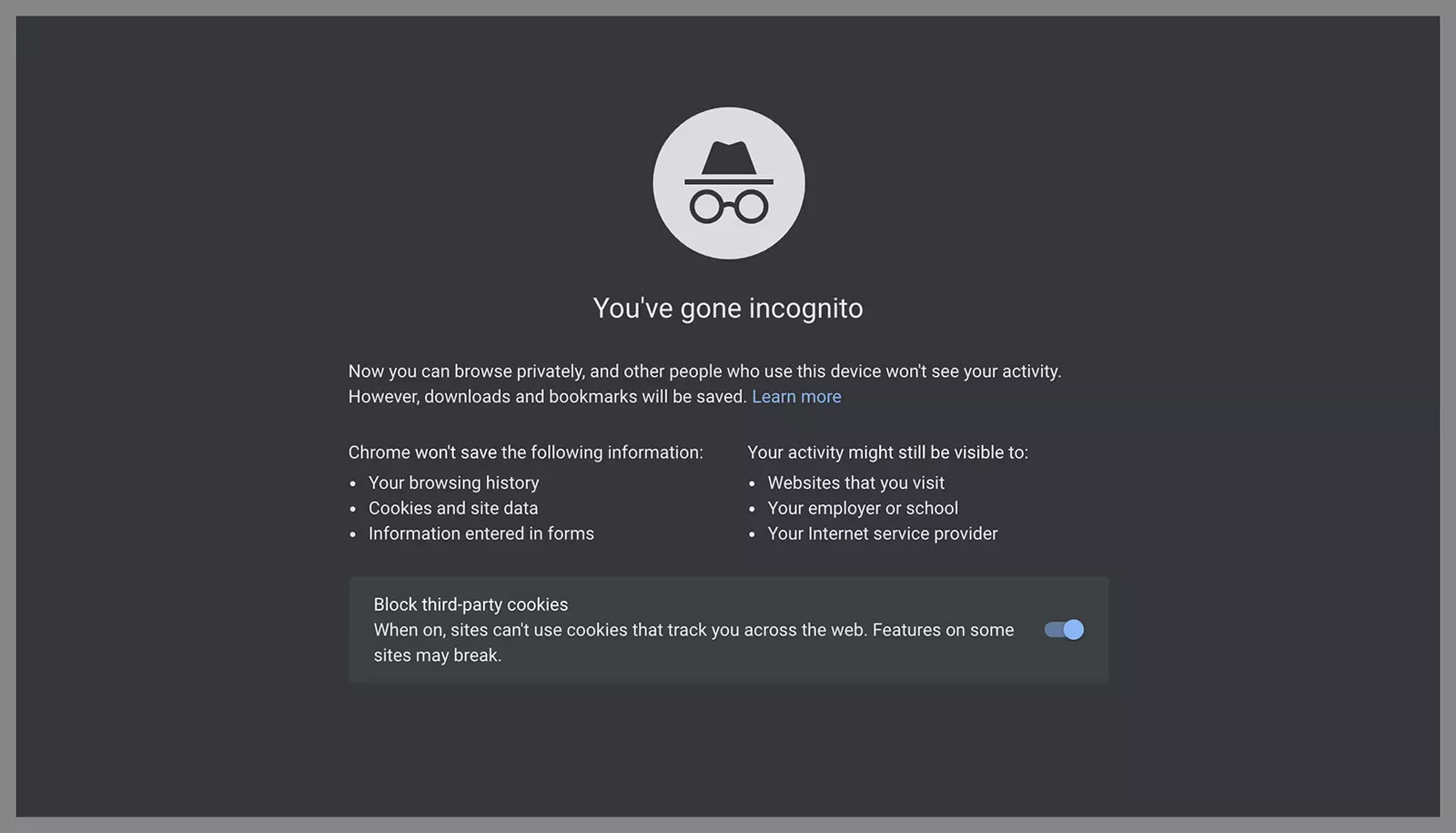 chrome incognito mode browser