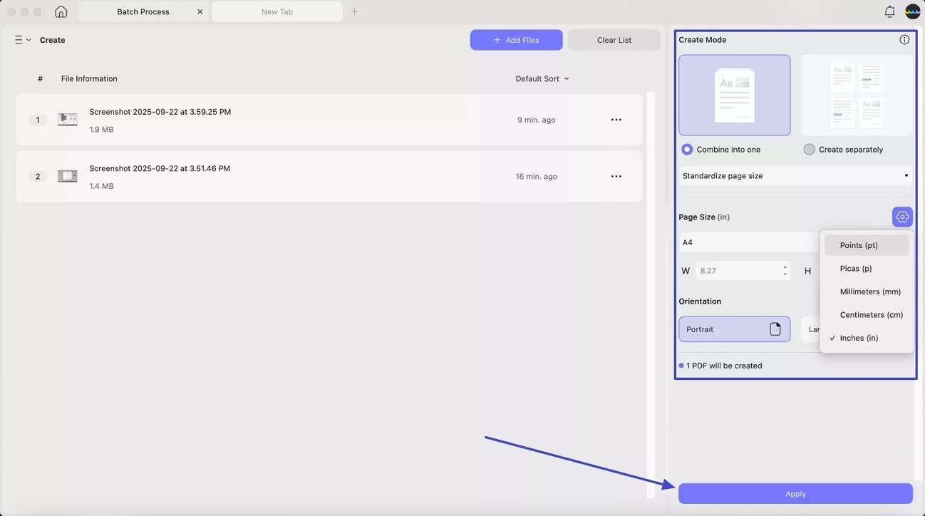 adjust setting and convert to pdf