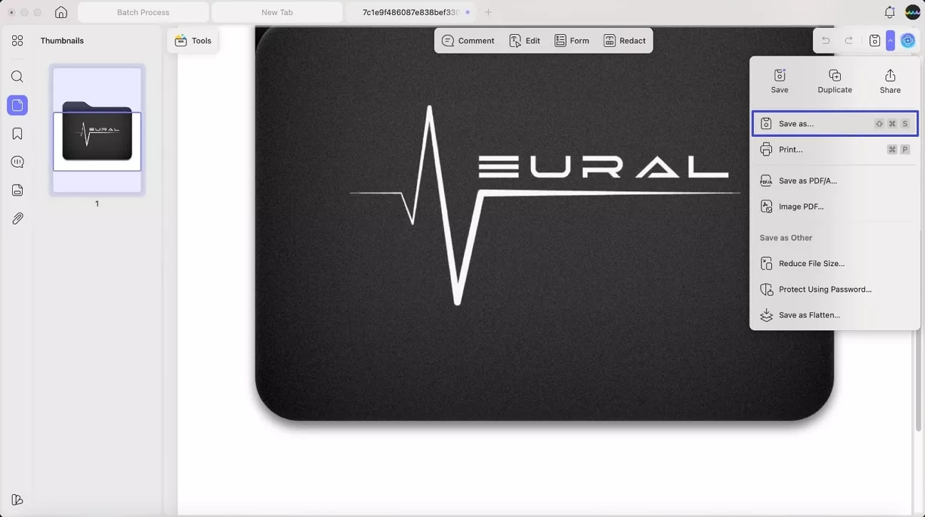 export converted pdf from updf