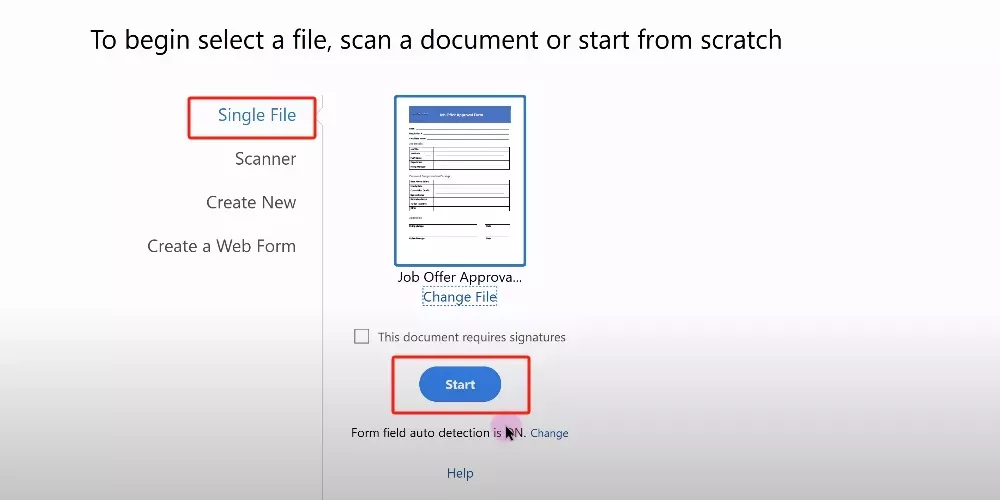 打開 PDF 表單文件