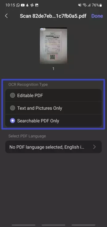 perform ocr scanned shopping content