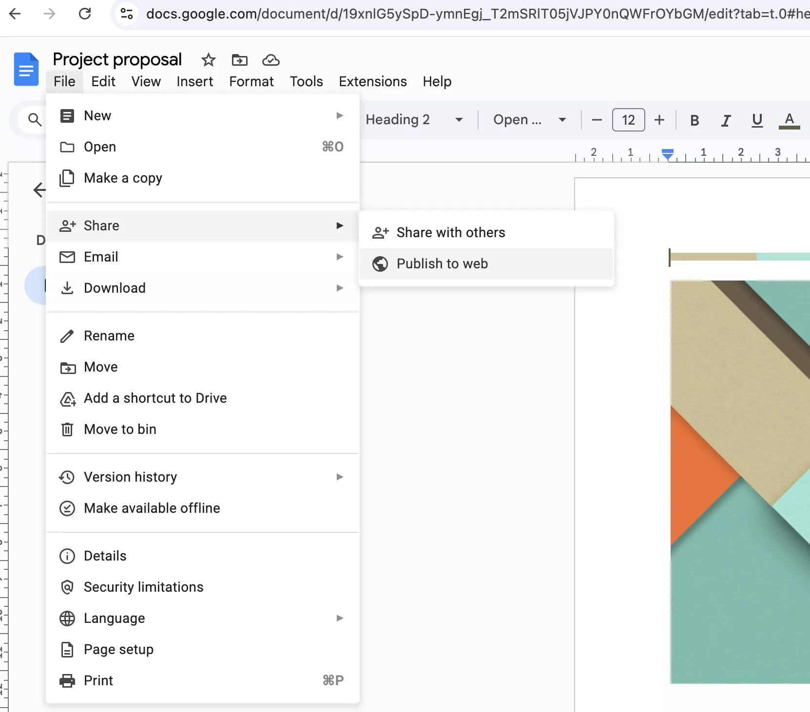 publish to web in google docs
