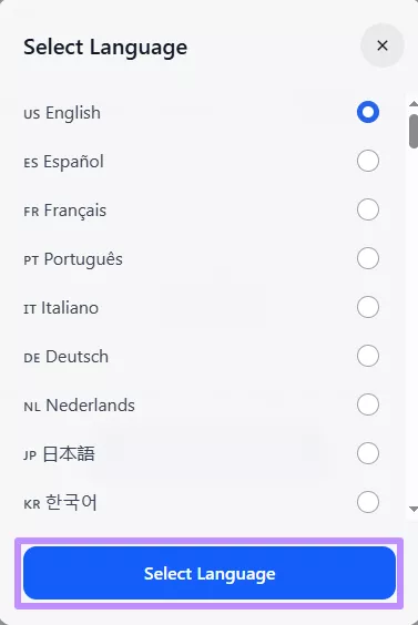specify the target transcription language 1transcribe