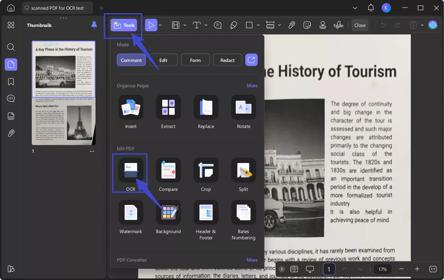 access updf import document