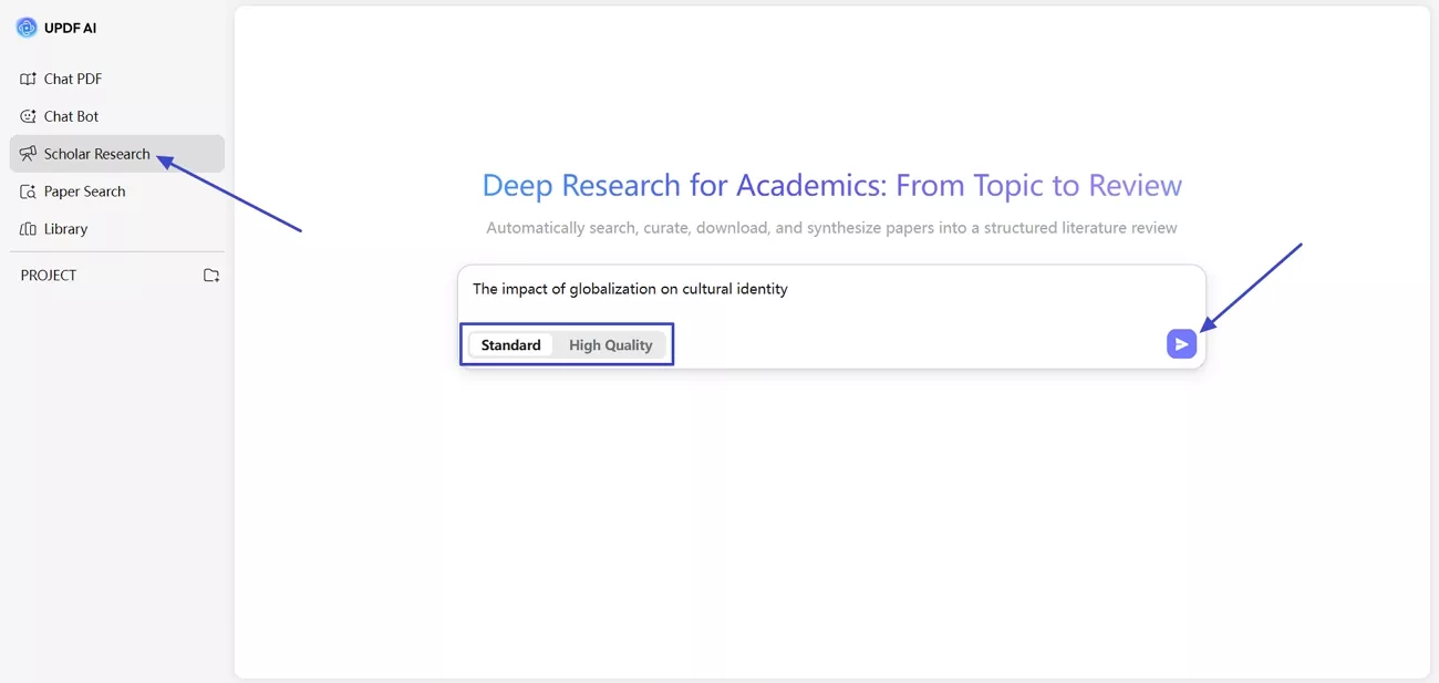access scholar research enter topic