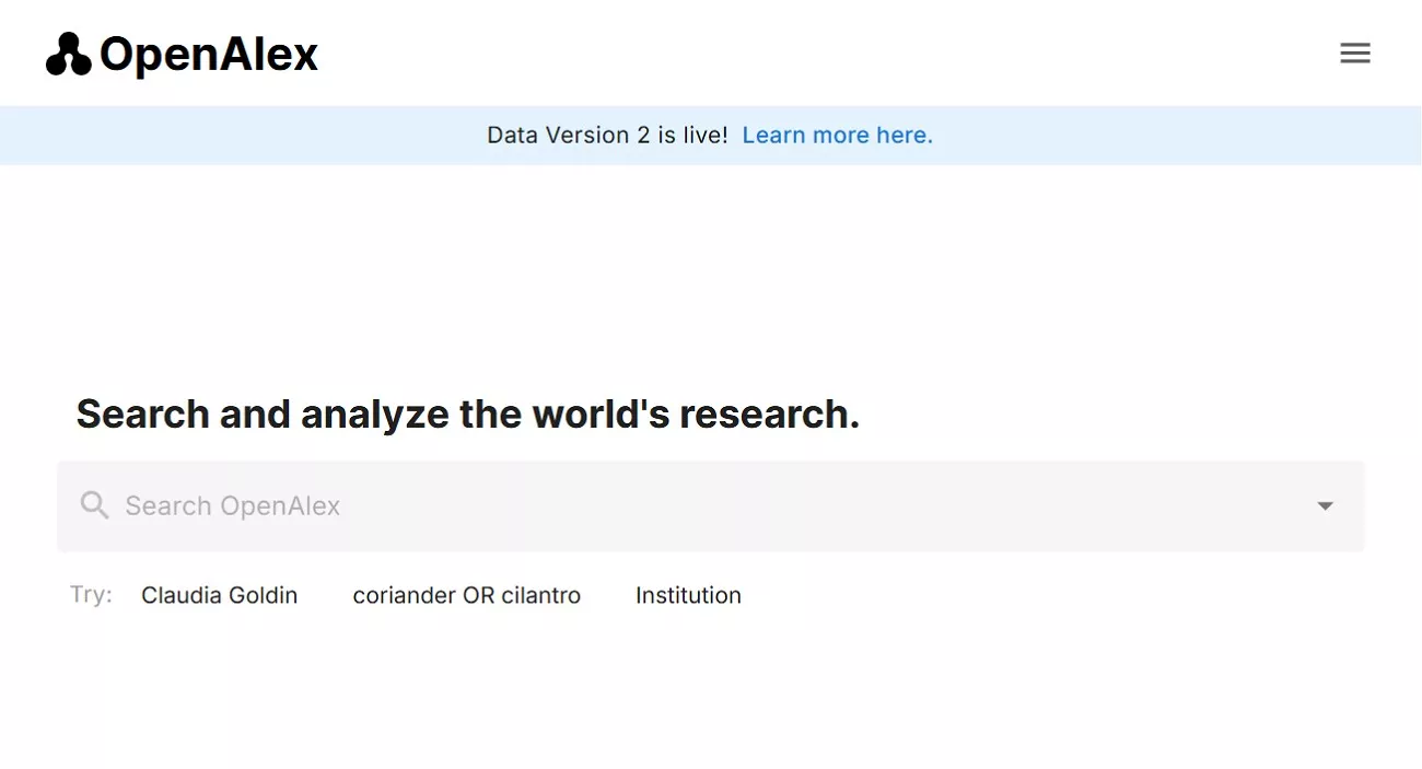 openalex search engine