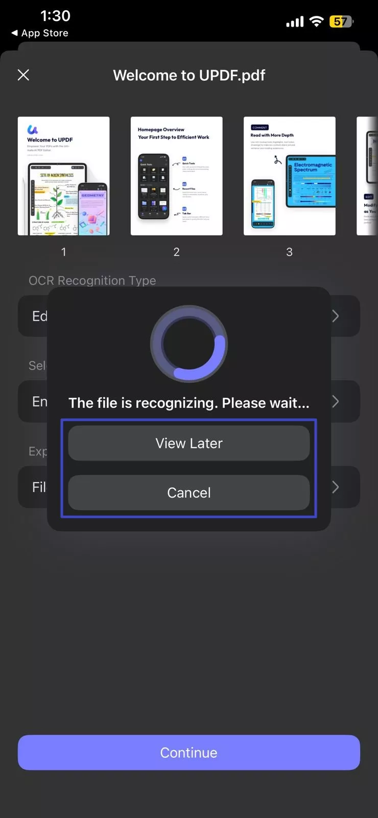 track ocr execution progress