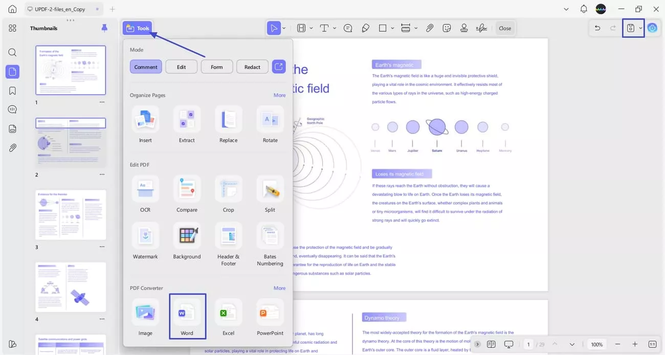 convert pdf word updf desktop