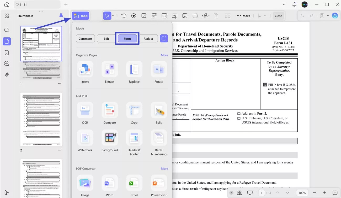 navigate to form interface