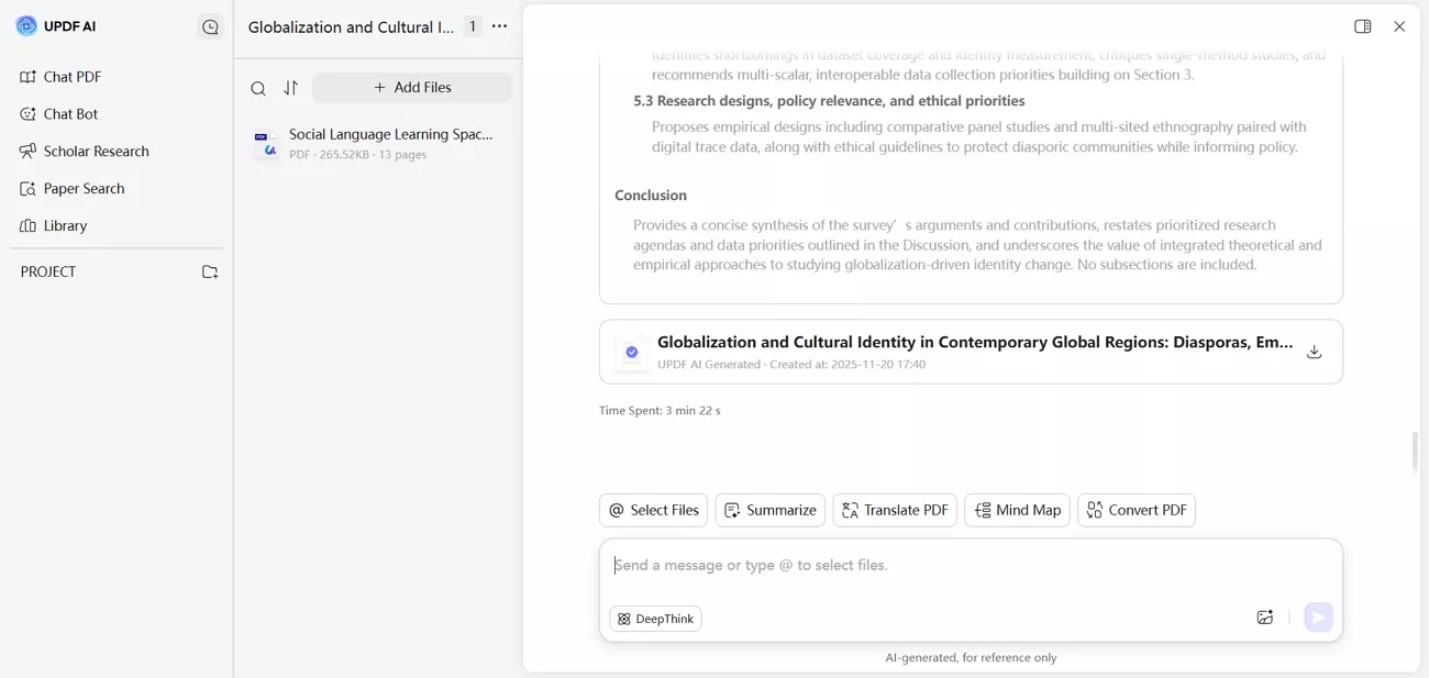 academic scholar research updf ai online