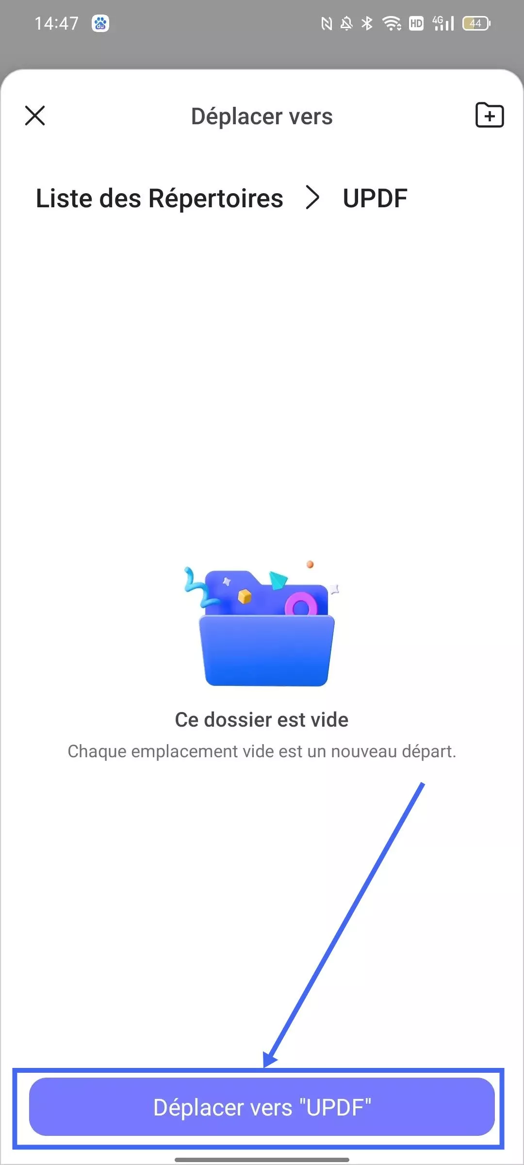 déplacer vers un autre dossier