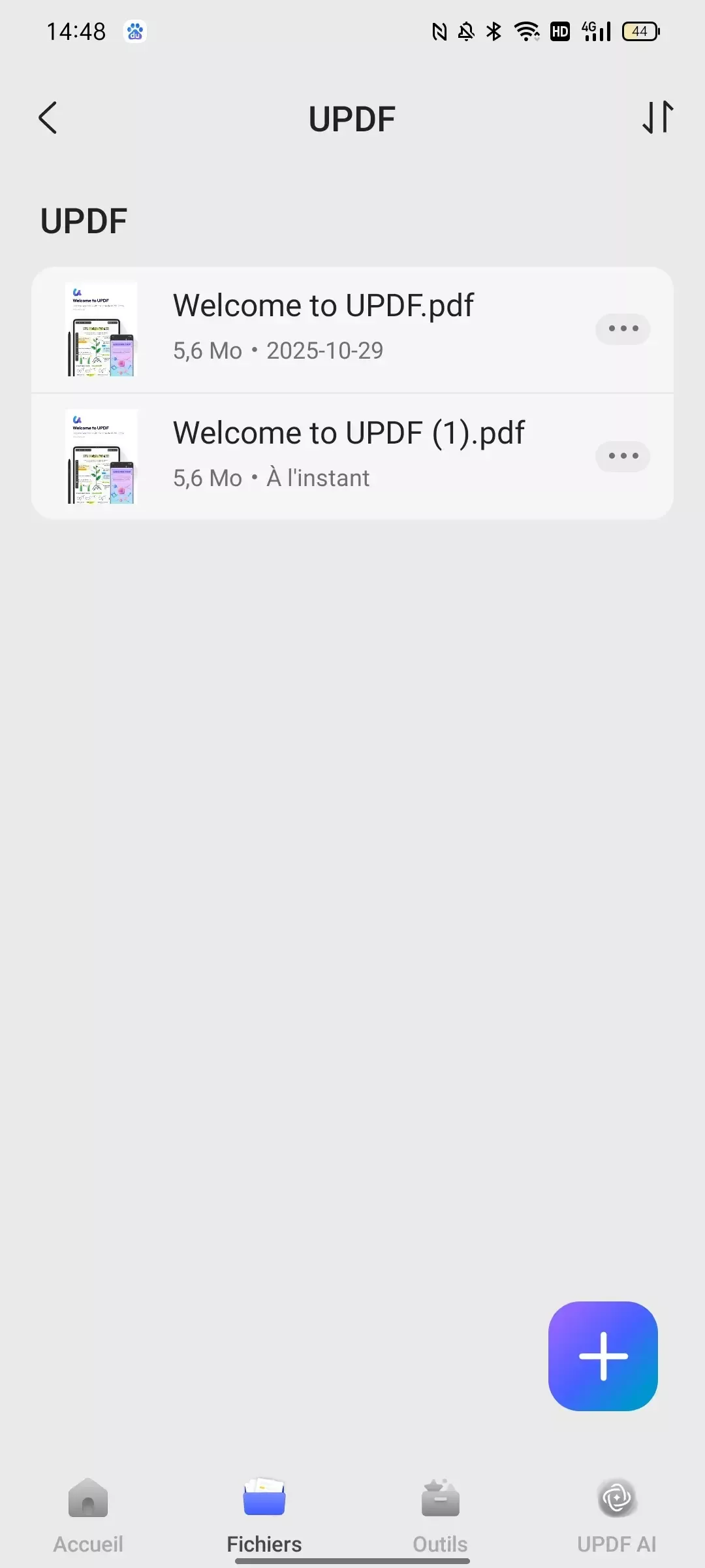 la copie PDF dans updf