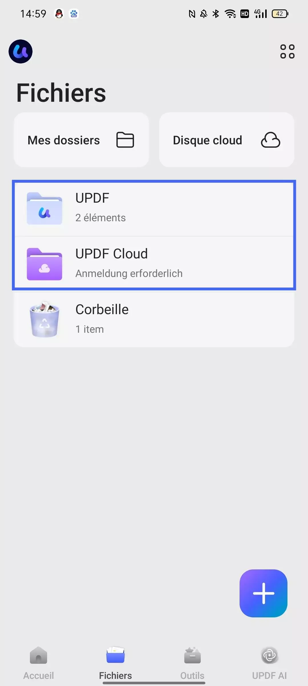 Importer des dossiers depuis votre appareil Android vers un fichier UPDF