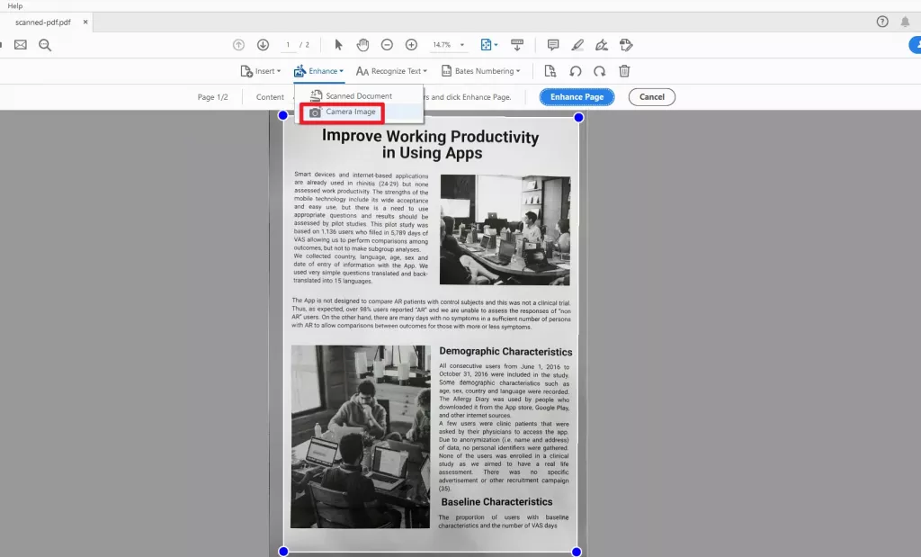 增強掃描 PDF 工具
