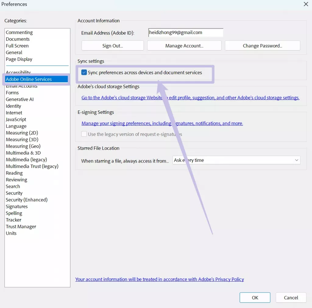 取消勾選同步設定