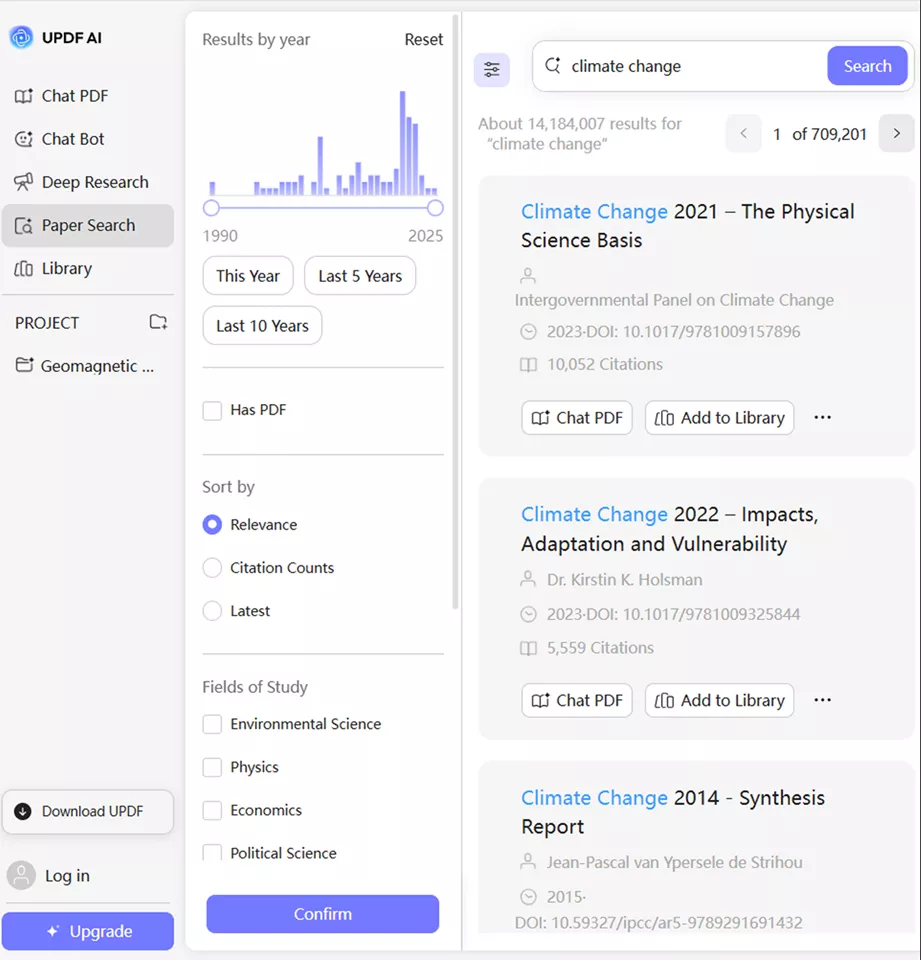 updf ai paper search