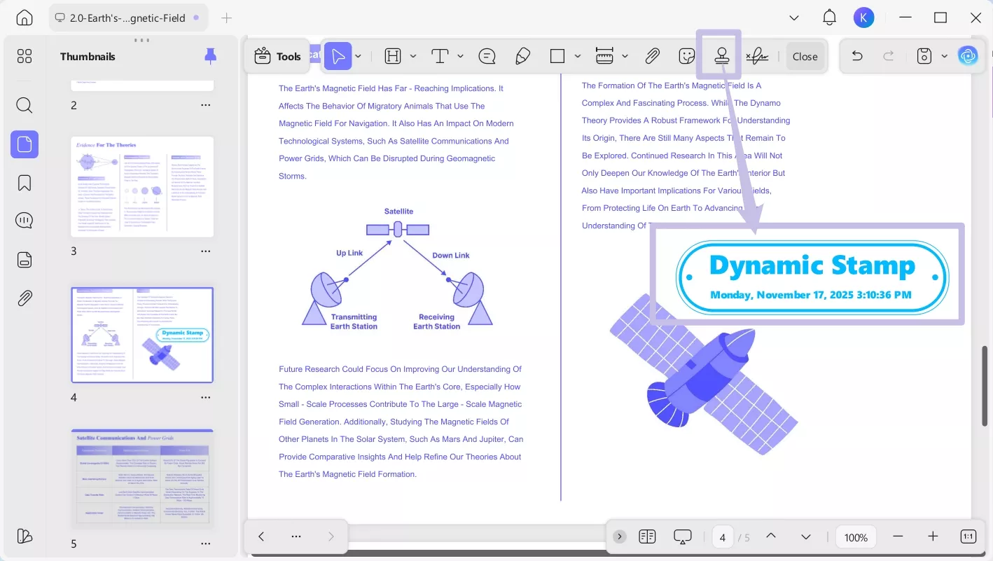UPDF supports recognizing and importing dynamic stamps