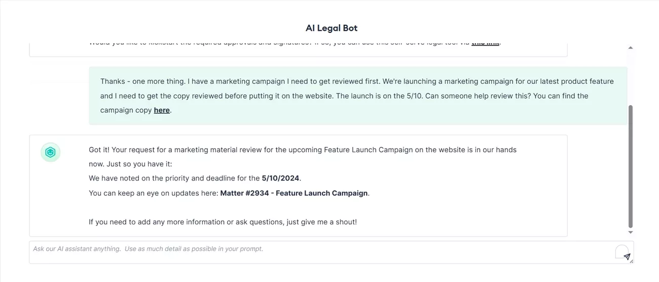 generate ai legal documents checkbox