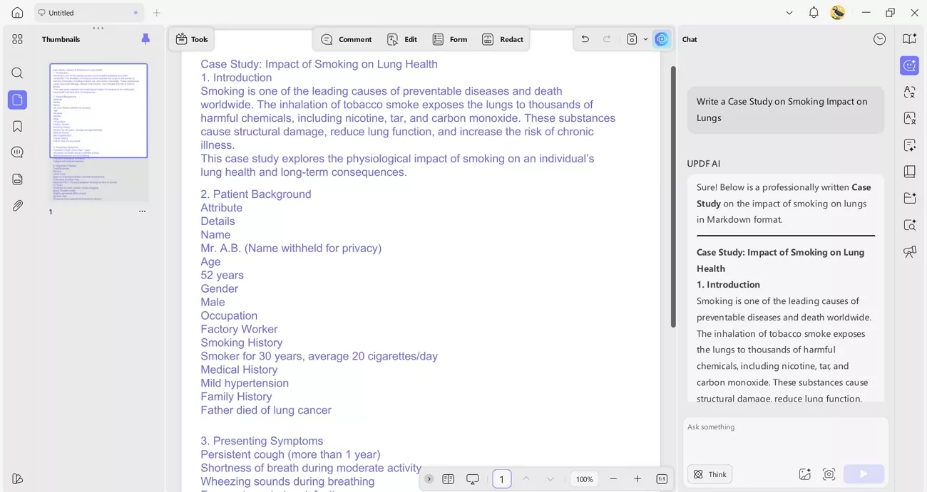 create blank pdf generate ai content
