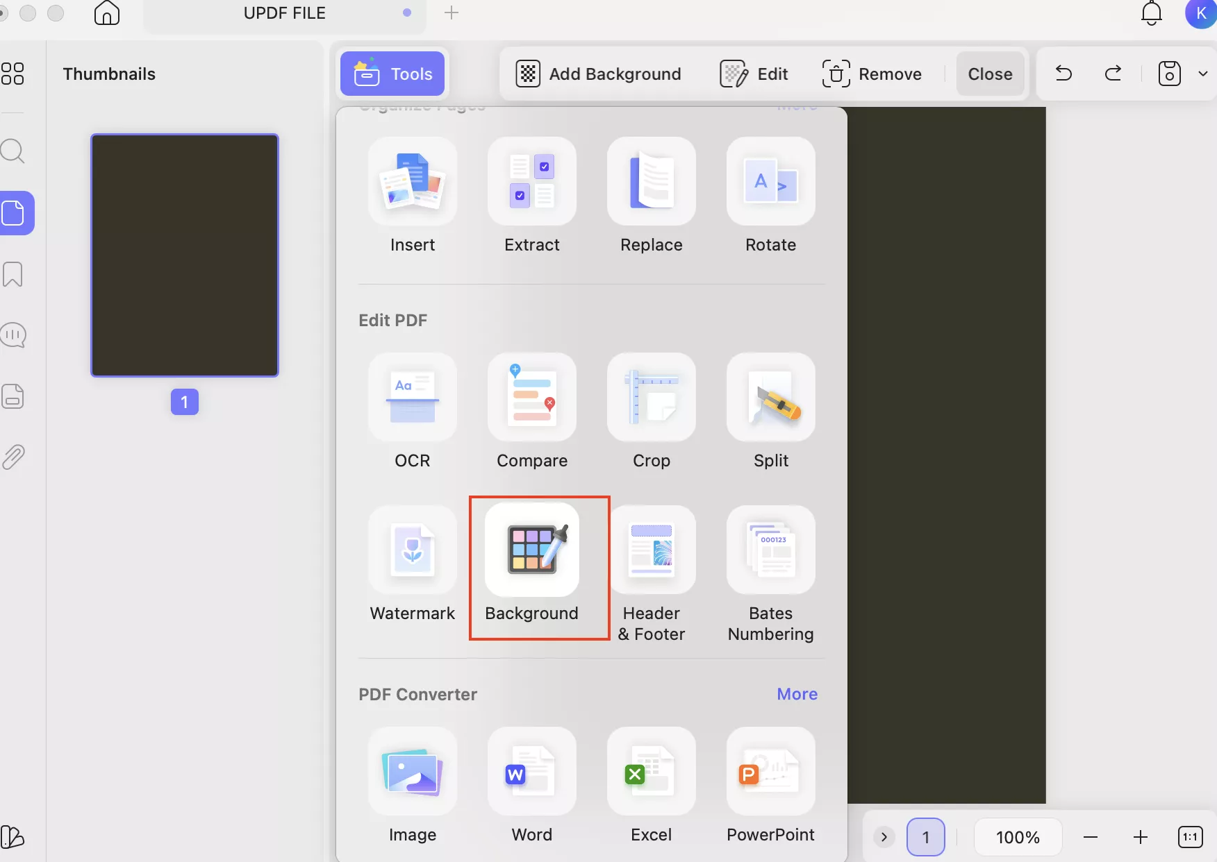 click-background-option