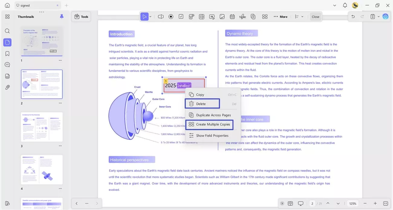 delete or copy date field