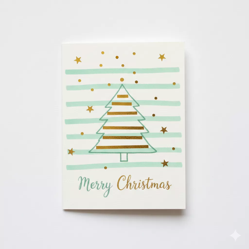 minimalist mint-and-gold card