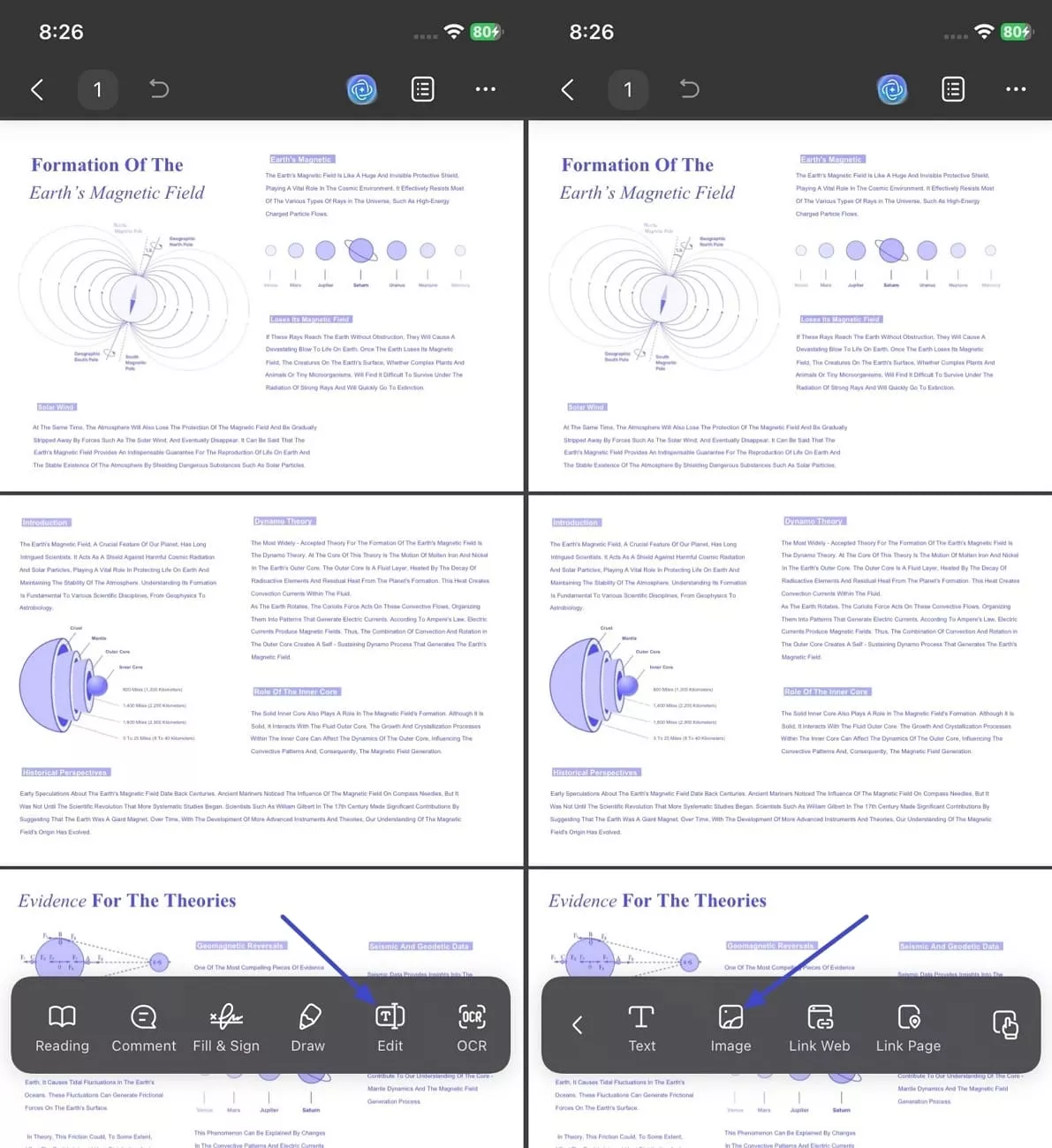 updf mobile pdf editing