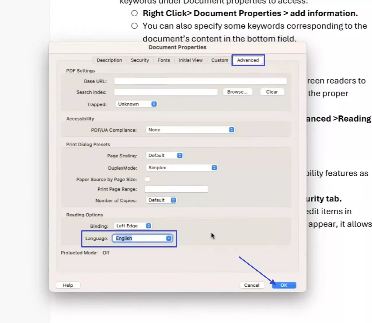 set the preferred language