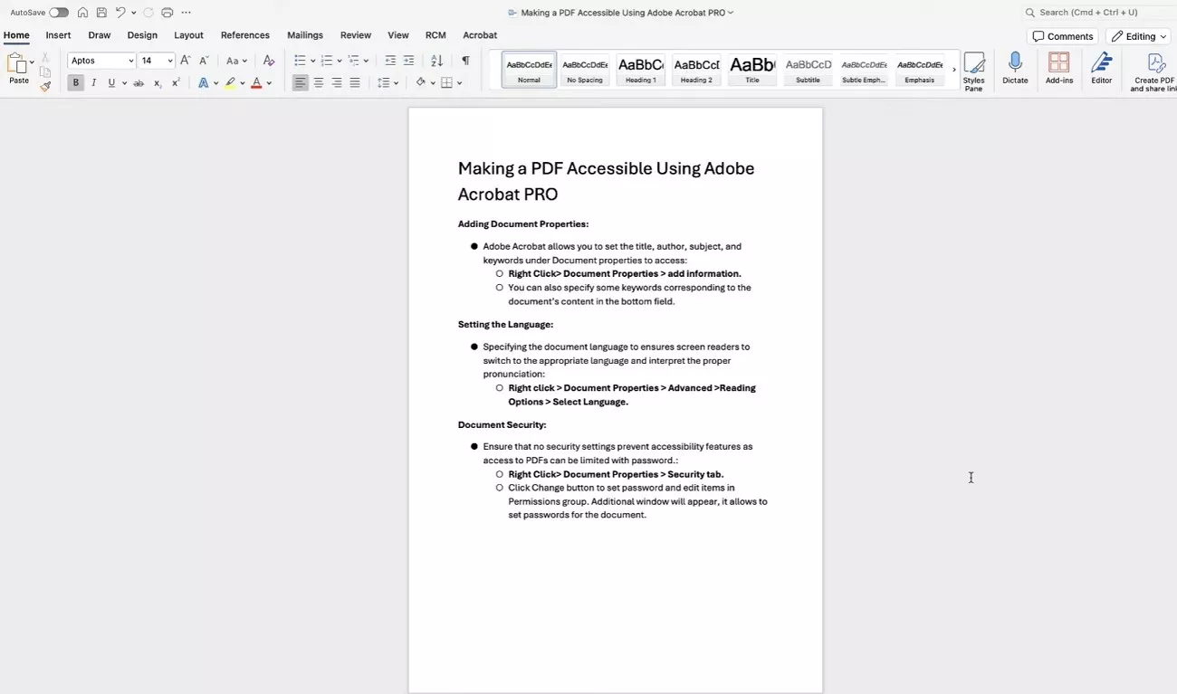 start with word document