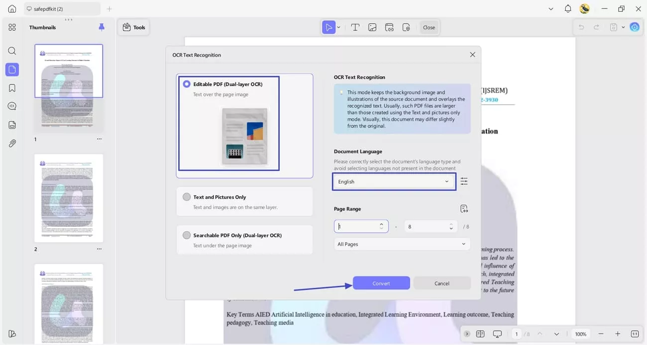 perform ocr scanned pdf updf