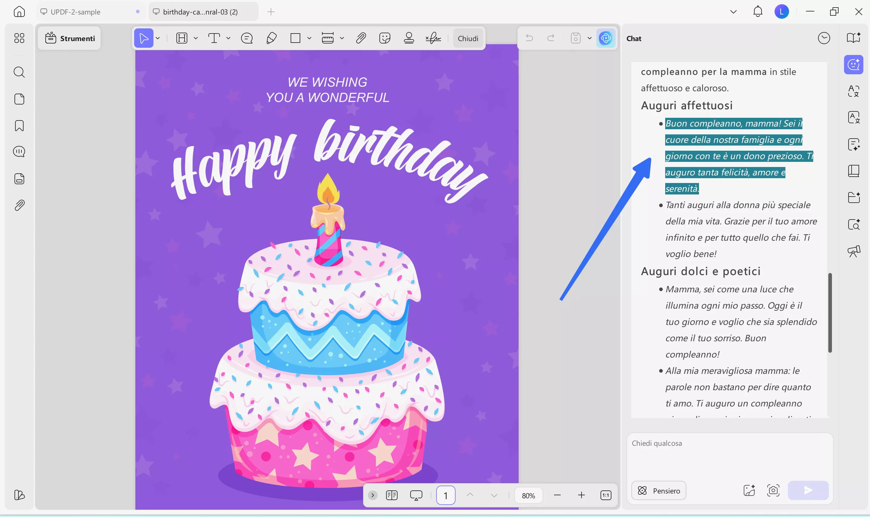 generate wishes from updf ai