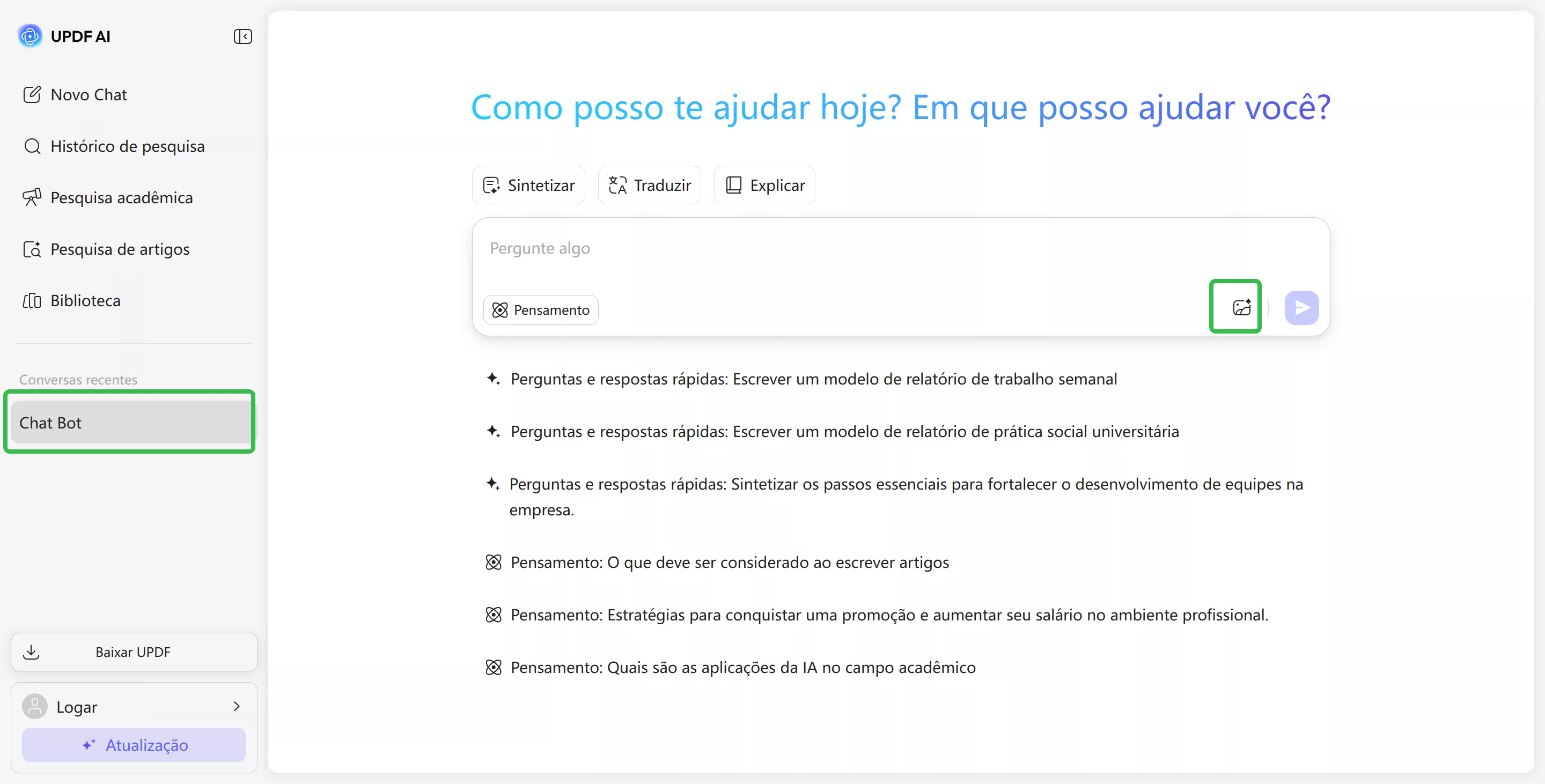 clique no ícone da imagem
