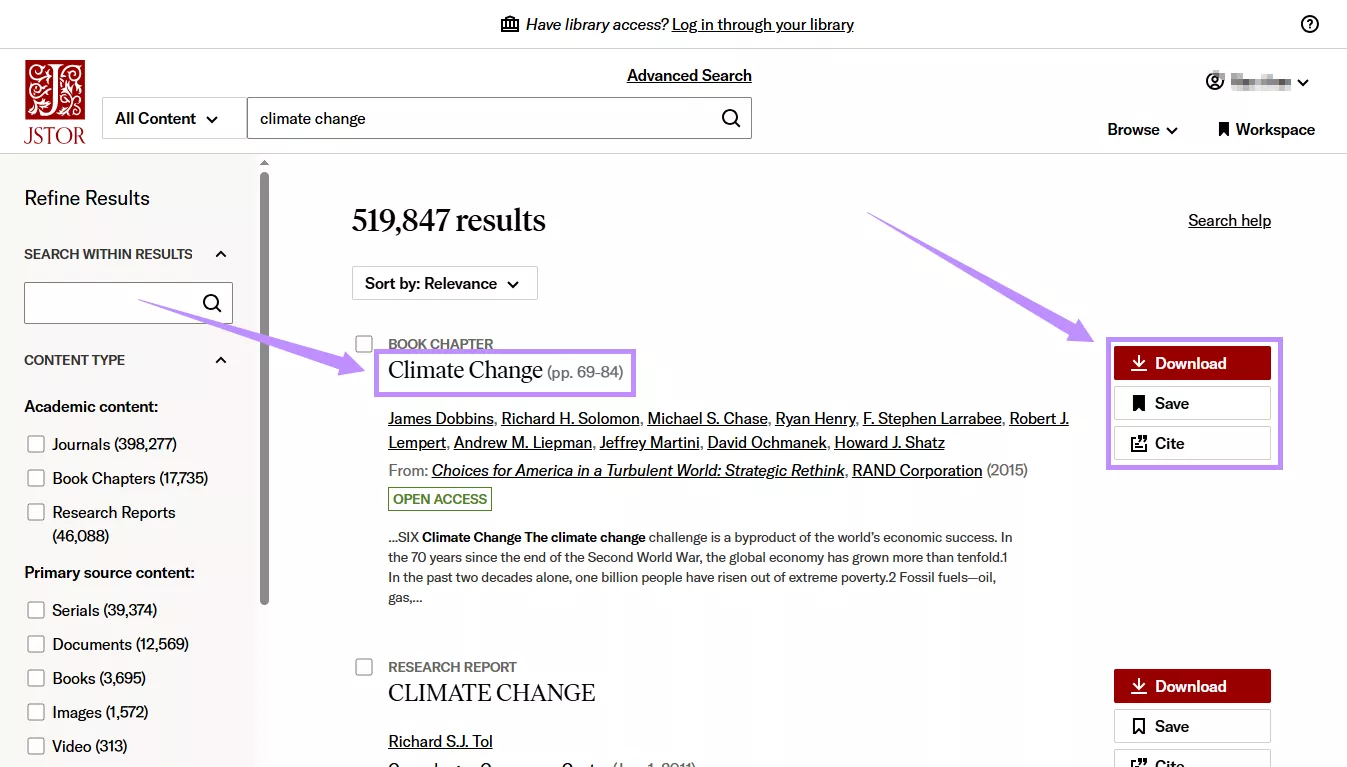 view title, download, save, or cite