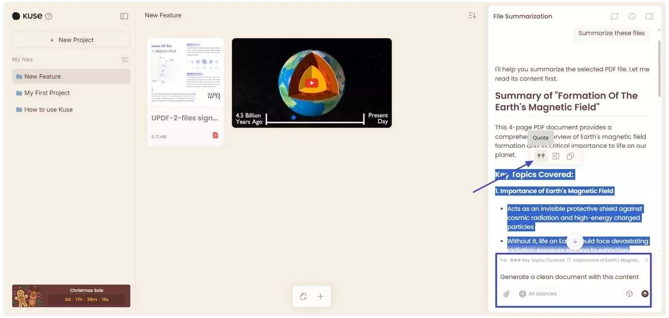 kuse ai document generator