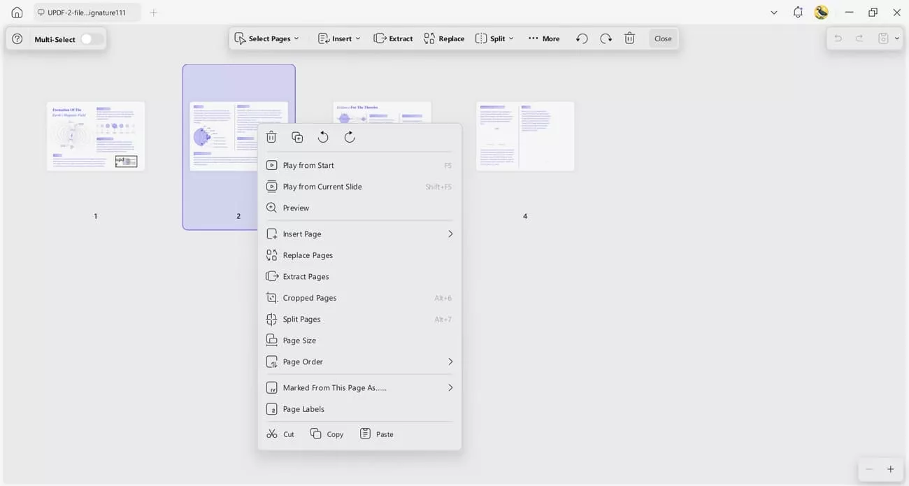 organize split pdf pages