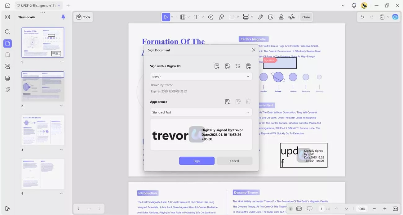 add digital signatures authenticity
