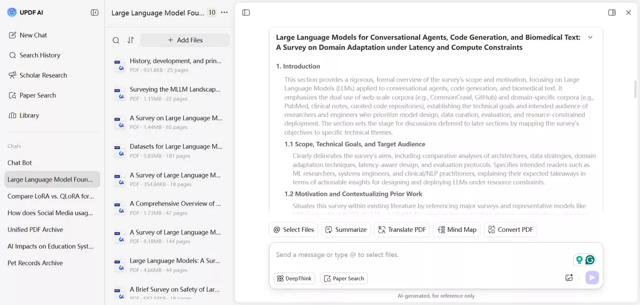 literature review updf ai online