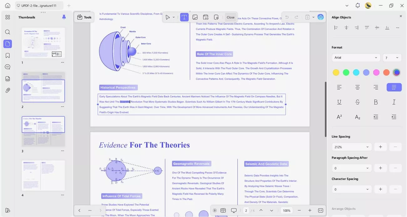 change text font size layout updf