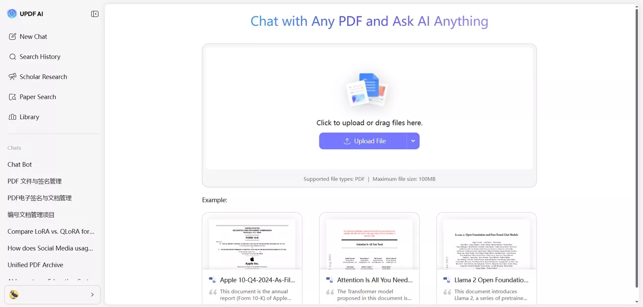 using updf ai online chat with pdf