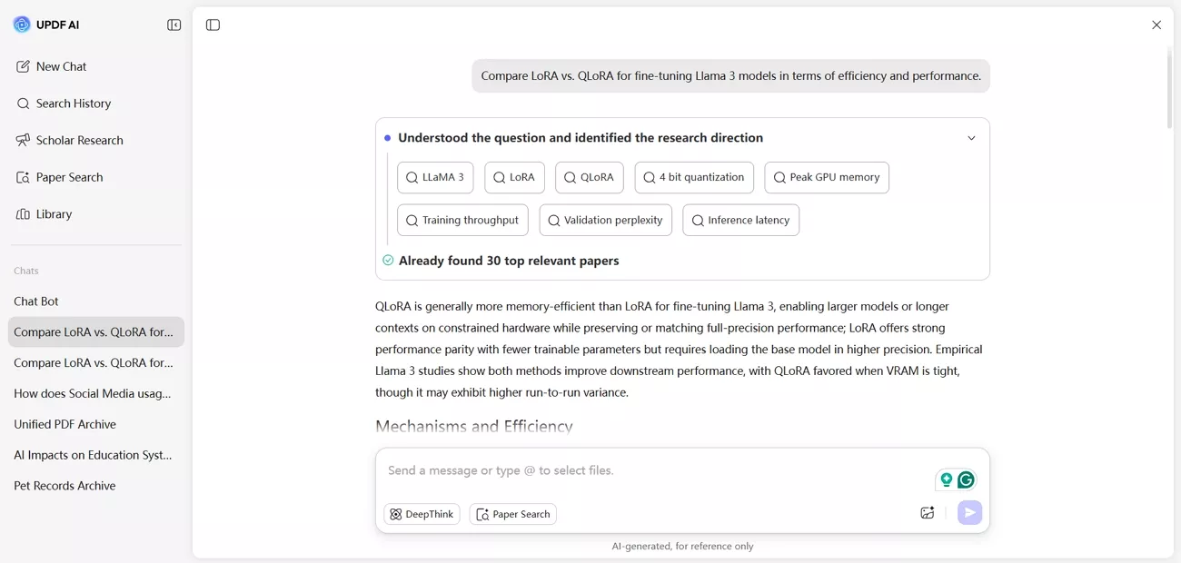 search papers deepthink mode
