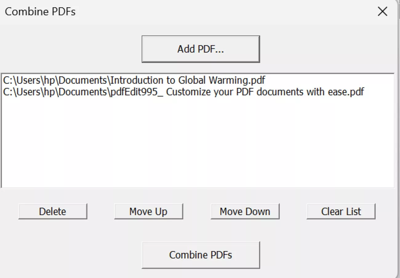 combine pdf in pdf995