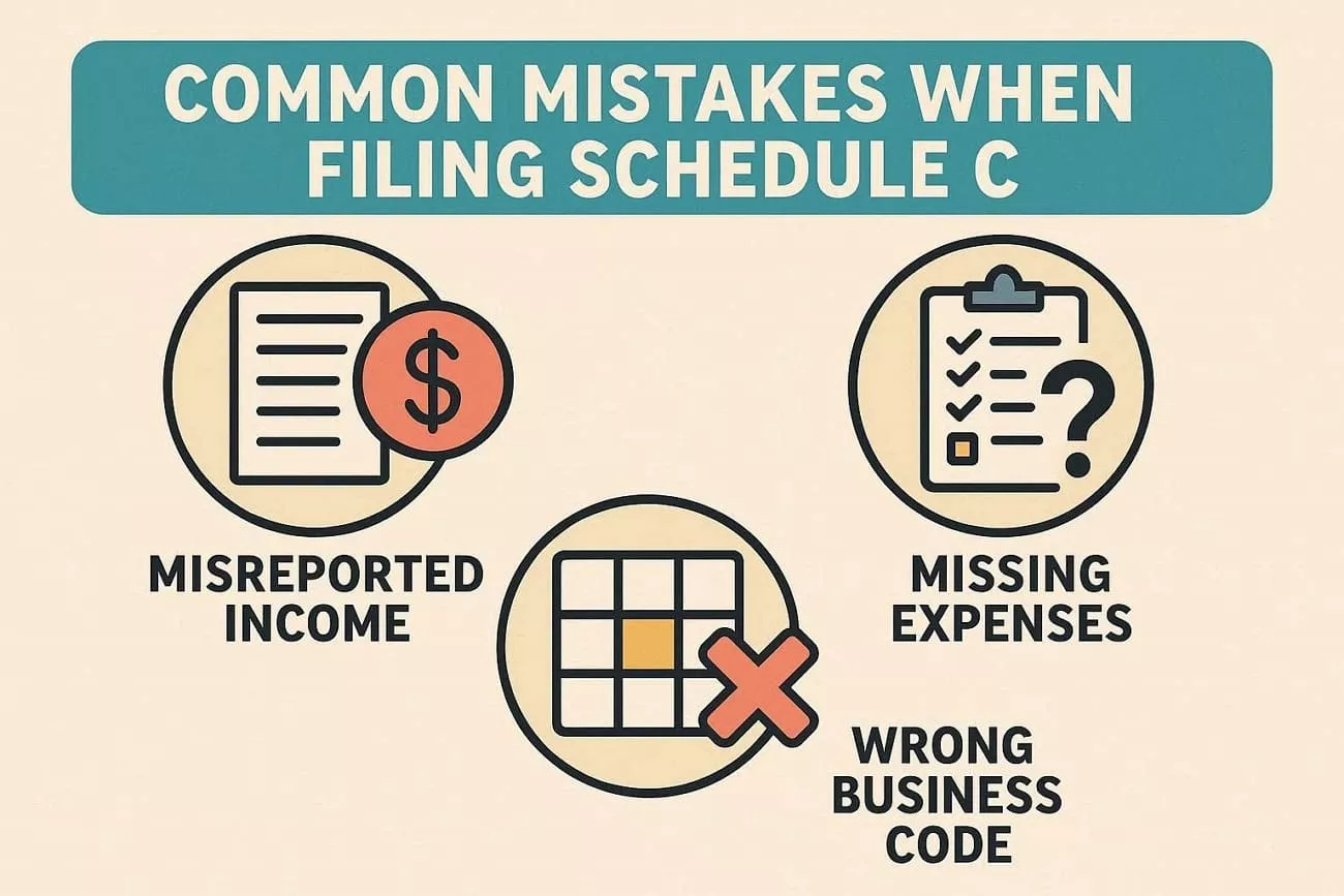 mistakes filing schedule c form
