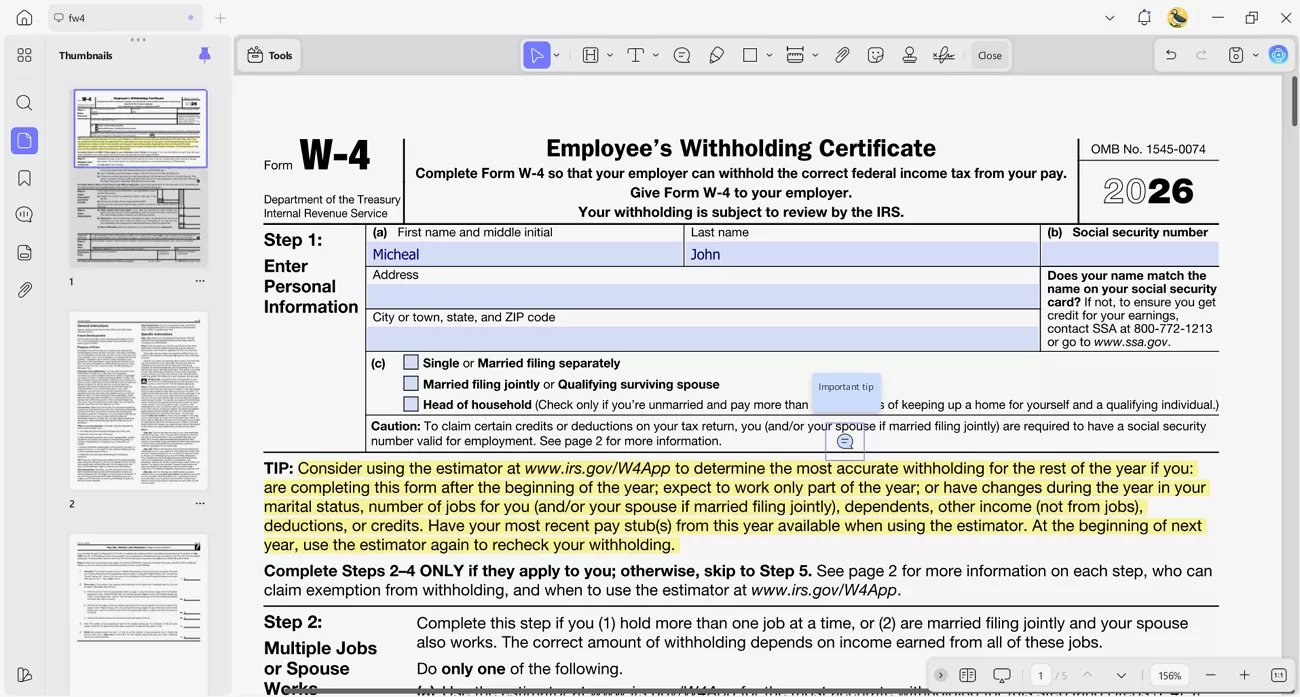 highlight text annotate pdf forms