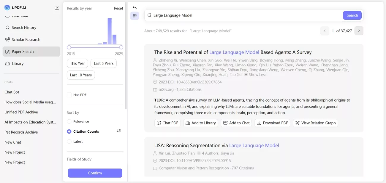 apply filters narrow paper searches